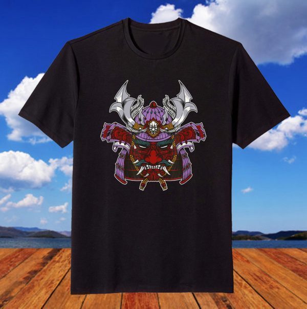 Demon Japan Samurai Mask Hannya Kanji Oni Harajaku 2021 T-Shirt