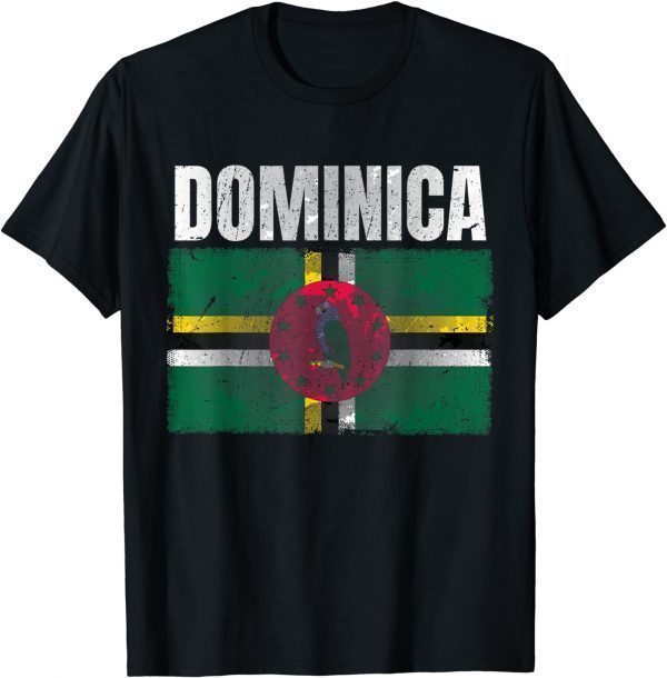 Distressed Dominica Flag Gift Shirt