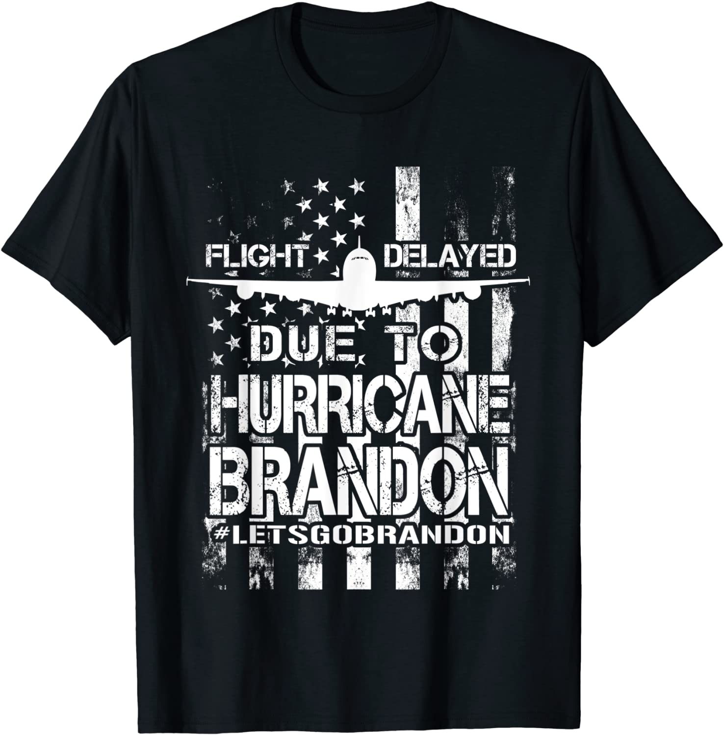 Flight Delayed Due To Hurricane Brandon Lets Go Brandon American Flag 2021 Shirt