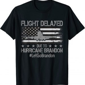 Flight Delayed Due To Hurricane Brandon Let's Go Brandon Us Flag 2021 Shirt