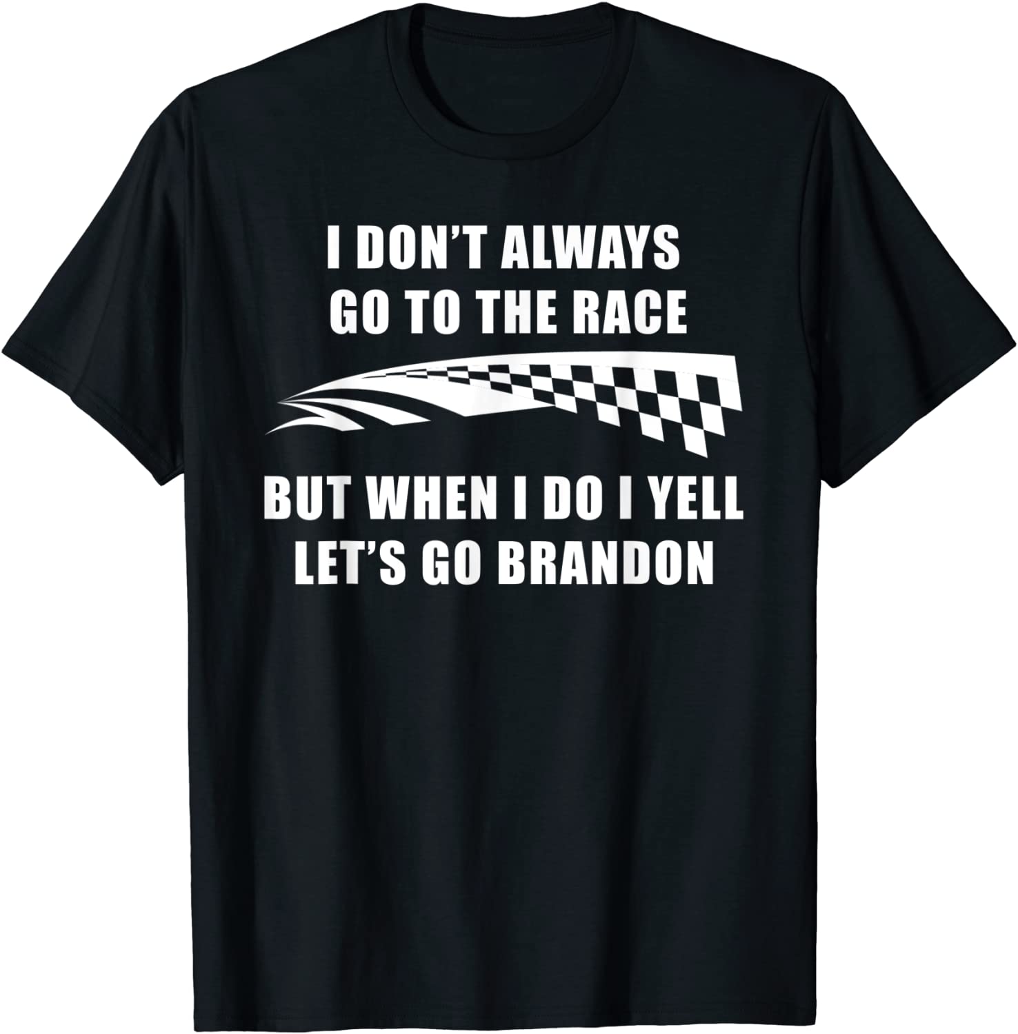 Funny Let's Go Brandon Checker Stripe Racing Meme Tee Shirt