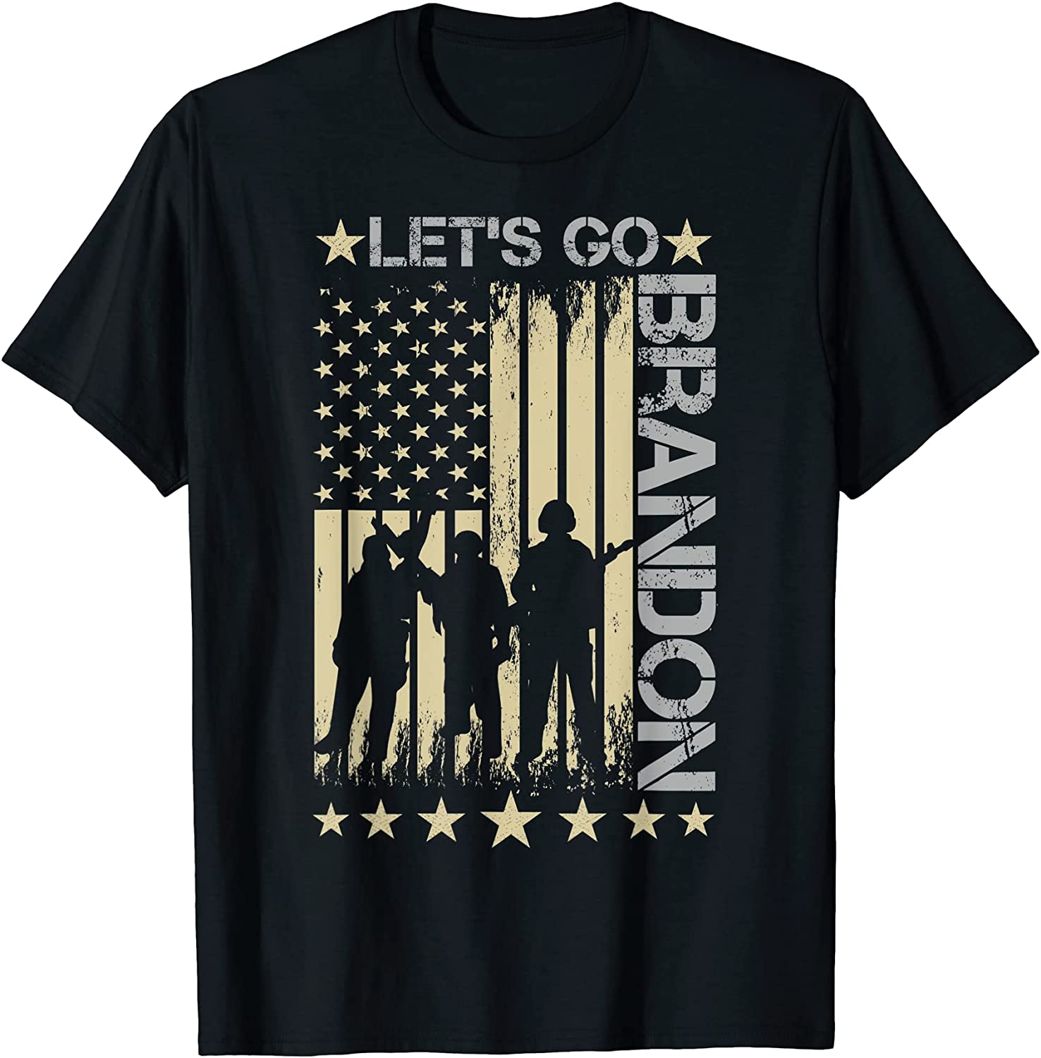 Gun American Flag Patriots Let's Go Brandon Chant 2021 Shirt