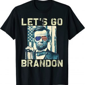 Let's Go Brandon Abraham Lincoln Us Flag T-Shirt
