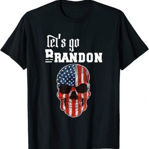 Let's Go Brandon American Flag Skull 2021 Shirt