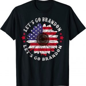 Let's Go Brandon American Flag Sunflower 2021 T-Shirt