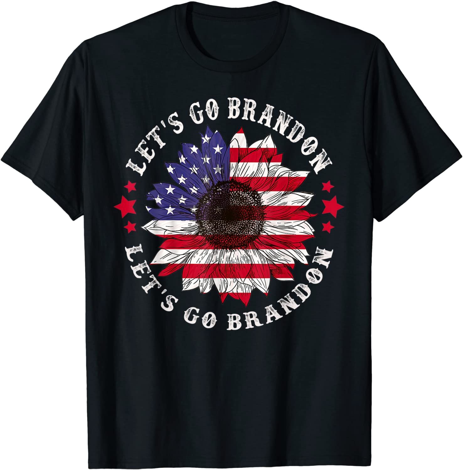 Let's Go Brandon American Flag Sunflower 2021 T-Shirt