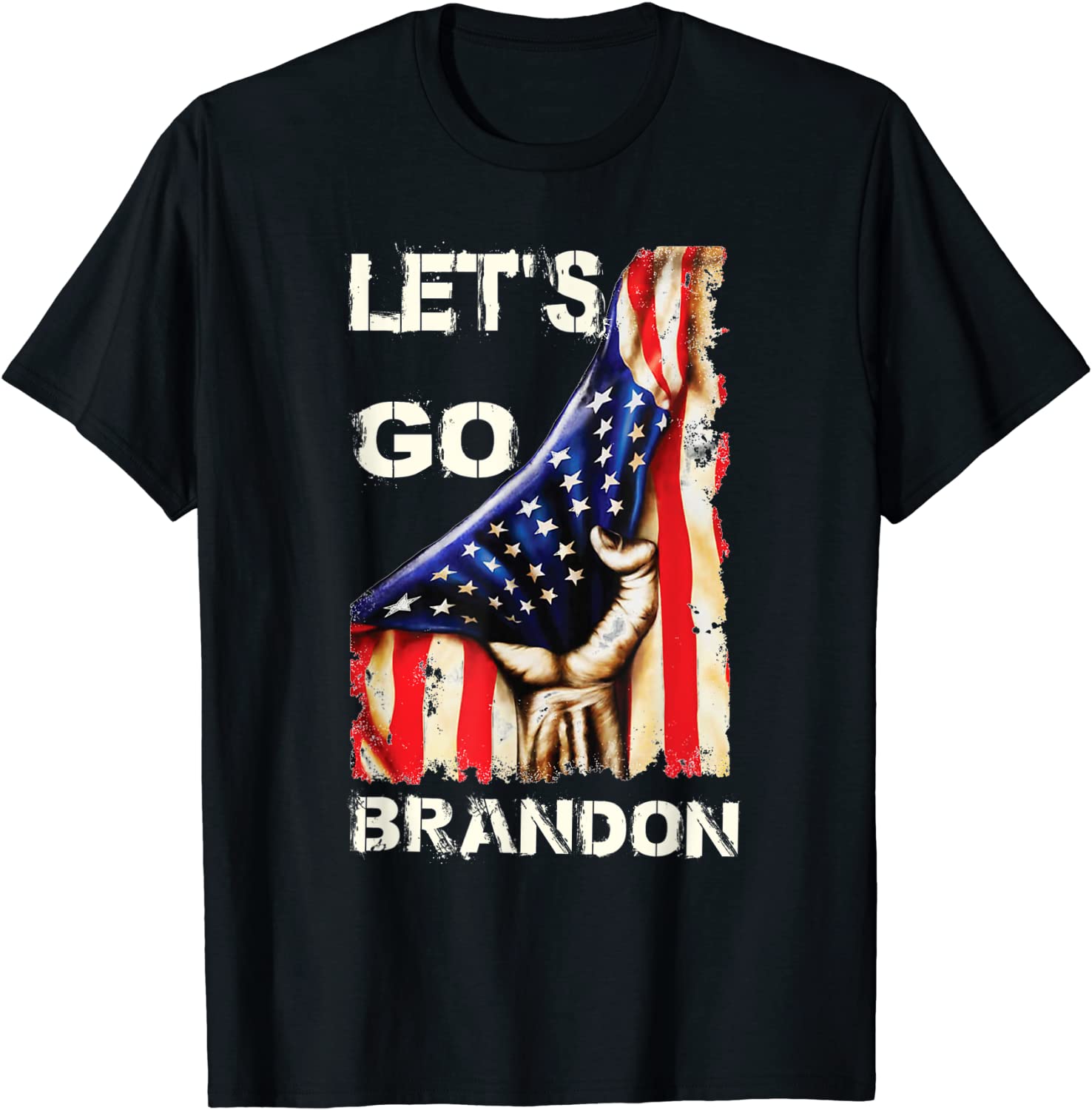 Let's Go Brandon Chant Conservative Anti Liberal US Flag Anti Biden T-Shirt