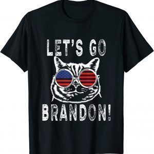 Let's Go Brandon, Joe Biden Chant Cat US Glasses Classic Shirt
