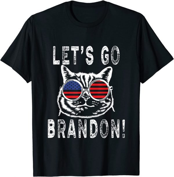Let's Go Brandon, Joe Biden Chant Cat US Glasses Classic Shirt