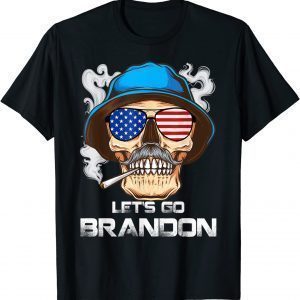 Let's Go Brandon - Lets Go Brandon Skull American Flag Classic Shirt