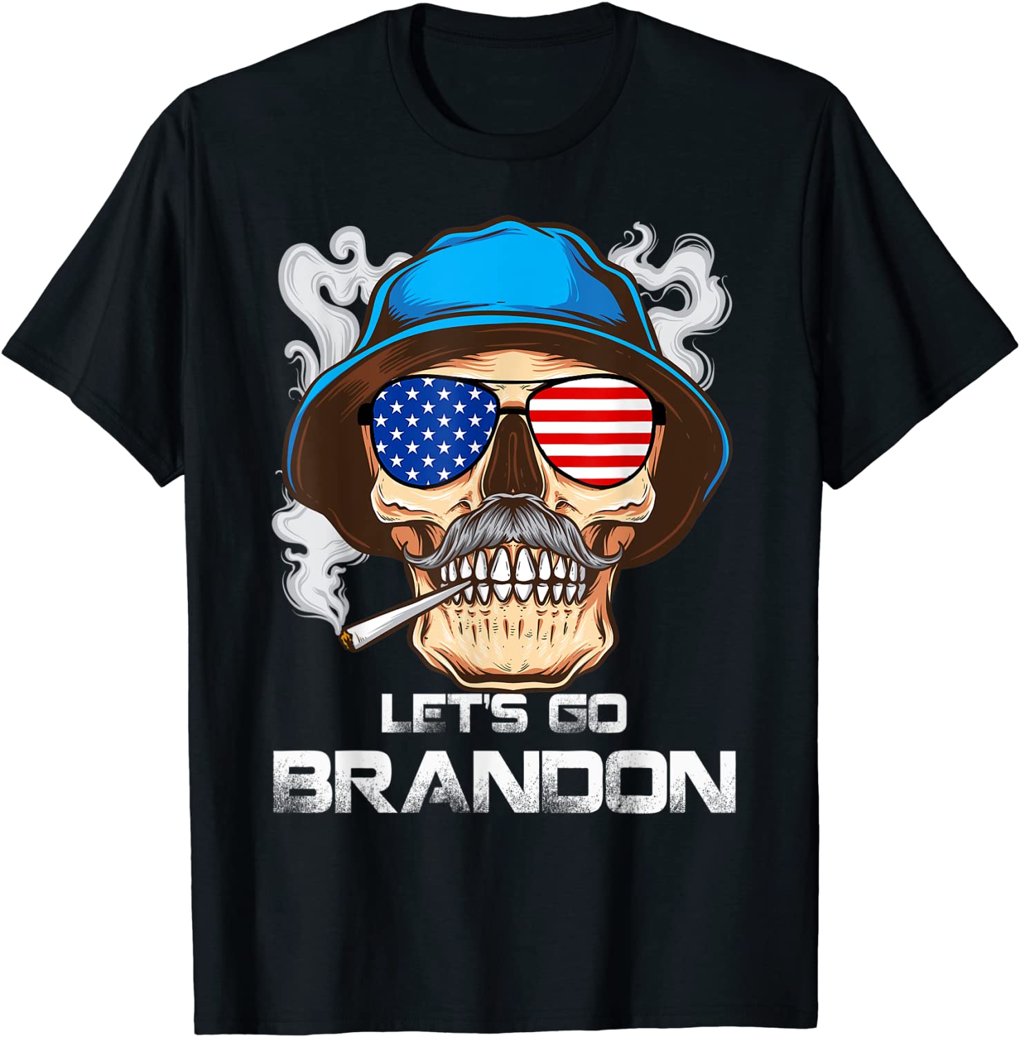 Let's Go Brandon - Lets Go Brandon Skull American Flag Classic Shirt
