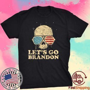 Let's Go Brandon , Skull American Flag Gift Shirt