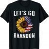 Let's Go Brandon Sunflower Lets Go Brandon Us Flag Tee Shirt