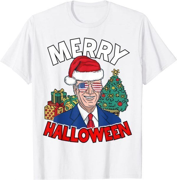 Merry Halloween Joe Biden Jokes Christmas Anti Biden 2021 Shirt