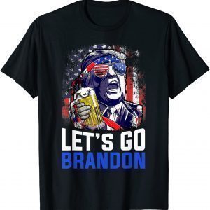 Trump Drinking Beer Let's Go Brandon Conservative Anti Gift Shirt