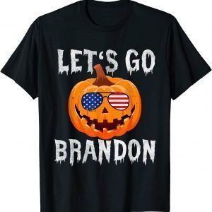 USA Sunglasses Pumpkin Sunglass - Let's Go Brandon Halloween Tee Shirt