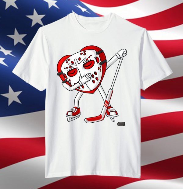 Valentines Day Dabbing Heart Hockey 2021 T-Shirt