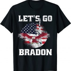 Vintage Let's Go Brandon American Flag Impeach 46 T-Shirt