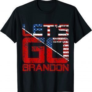 Vintage Let's Go Brandon American Flag Official T-Shirt