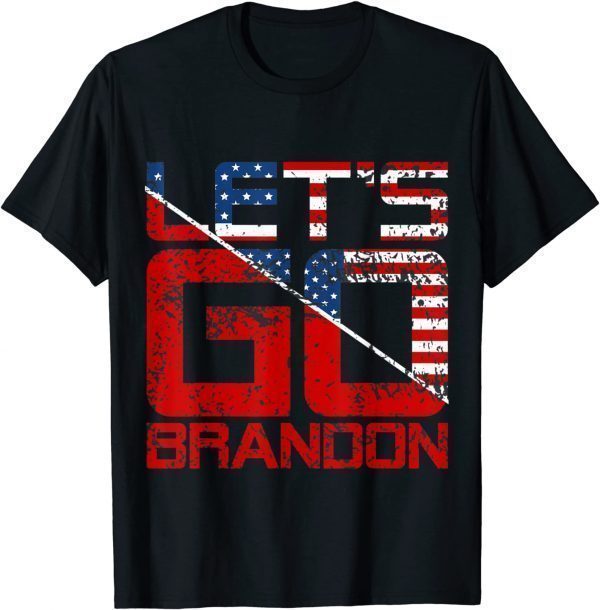 Vintage Let's Go Brandon American Flag Official T-Shirt
