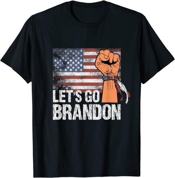 Vintage Let's Go Brandon Chant American Flag 2021 T-Shirt