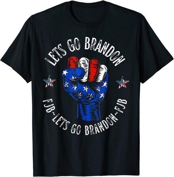 Vintage Let's Go Brandon FJB Usa Flag T-Shirt