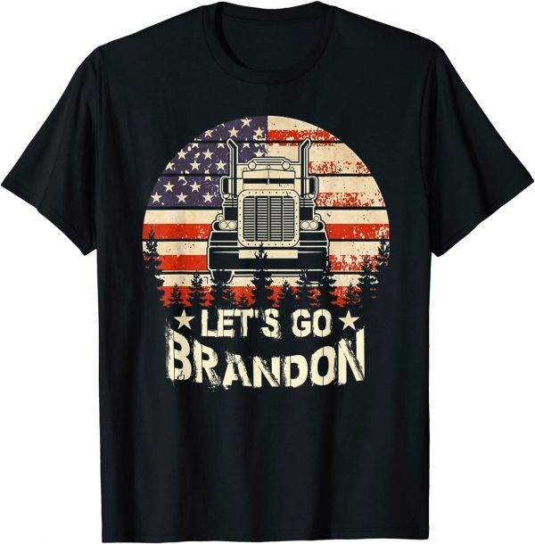 Vintage Let's Go Brandon US Flag Anti Biden Classic Shirt