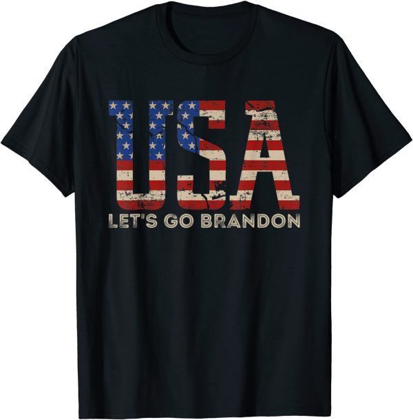 Vintage Let's Go Brandon USA Flag T-Shirt