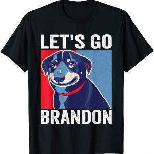 Vintage Smiling Dog Let's Go Brandon Meme Unisex Shirt