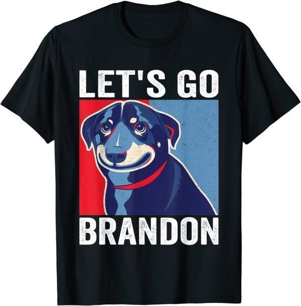 Vintage Smiling Dog Let's Go Brandon Meme Unisex Shirt