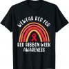 We Wear Red For Red Ribbon Week Awareness Leopard Rainbow Costume T-Shirt