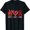 We Wear red For Red Ribbon Week Peace Love Cure Limited Shirt