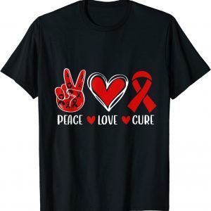 We Wear red For Red Ribbon Week Peace Love Cure Limited Shirt