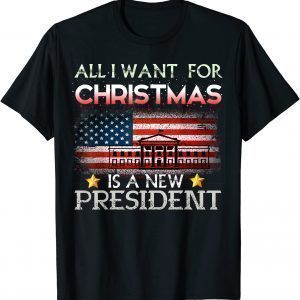All I Want For Christmas Is A New President Xmas Pajama flag 2021 Shirt