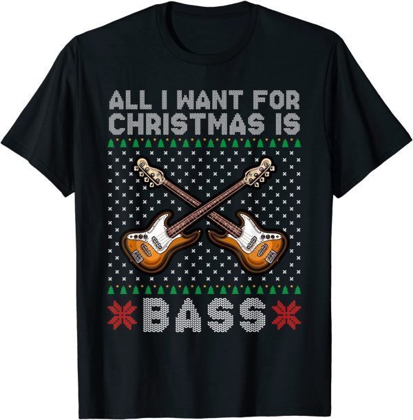 All I Want For Christmas is Bass merry christmas Classic Shirt