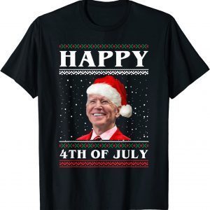 Anti-Biden Happy 4th of July Biden Santa Ugly Christmas Classic Shirt