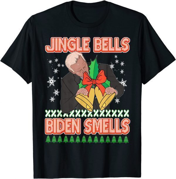 Anti Biden Ugly Christmas Sweater Republican Biden Smells T-Shirt