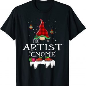 Artist Gnome Buffalo Plaid Matching Family Christmas Pajama Classic Shirt