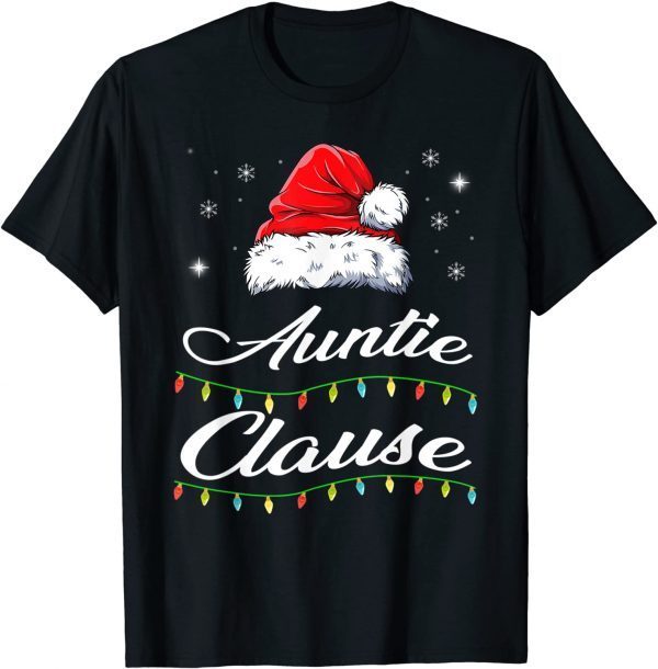 Auntie Claus Christmas Hat Pajamas Matching Family Classic Shirt