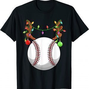 Baseball Ball Reindeer Christmas Ornaments Family Pajama Mom T-Shirt