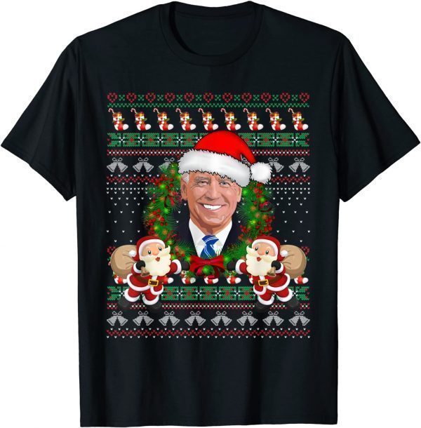 Biden 2021 Ugly Christmas Sweater Joe Biden Santa T-Shirt