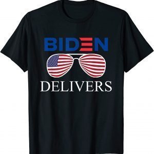 Biden Delivers with American Flag Glasses Classic Shirt