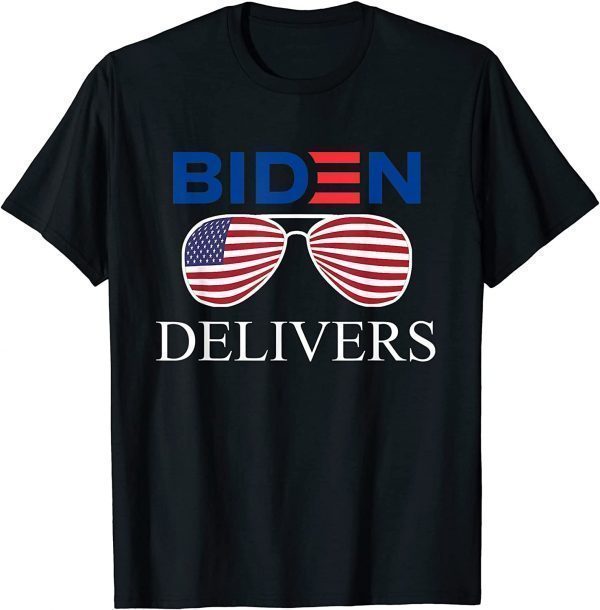 Biden Delivers with American Flag Glasses Classic Shirt