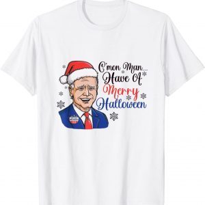 Biden Merry Halloween - Santa Hat Christmas Classic Shirt