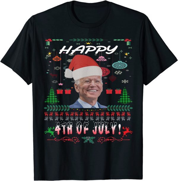Biden Santa Claus,Happy 4th of July Ugly Christmas Tee Shirt