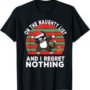 Black Cat Santa Christmas on the Pajama Naughty List Classic Shirt