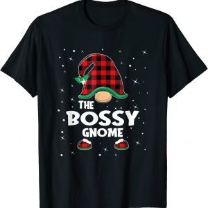 Bossy Gnome Buffalo Plaid Matching Family Christmas Classic T-Shirt