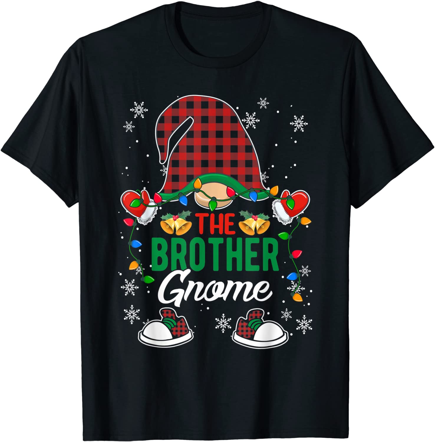 Brother Gnome Buffalo Plaid Matching Family Christmas 2021 Shirt