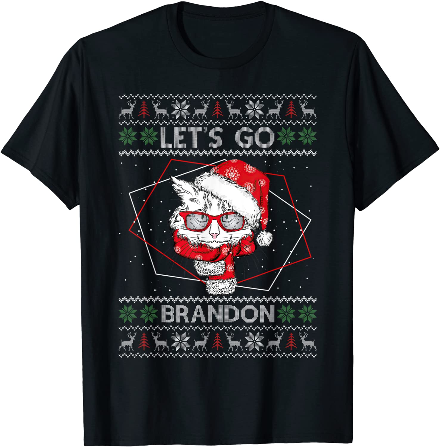 Cat Let's Go Brandon Ugly 2021 Christmas 2021 Shirt