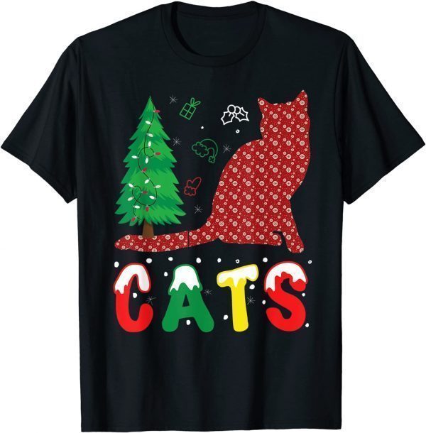 Cats Christmas Pajama Family Xmas 2022 T-Shirt